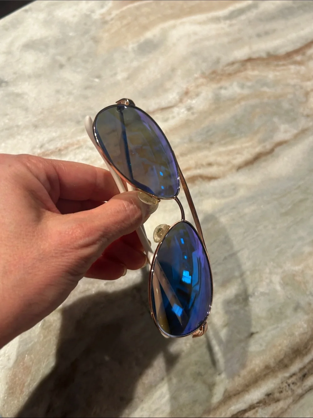 MICHAEL KORS BLUE MIRROR AVIATOR SUNGLASSES MK 5007 (Hvar)